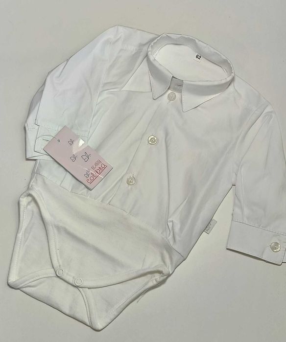 Eleganckie koszulobody białe chrzest święta rozmiar 86 cm