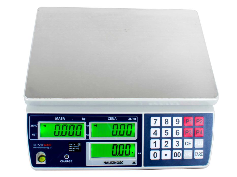 Elektroniczna Waga Kalkulacyjna Sklepowa 15kg LCD Z LEGALIZACJĄ AKU