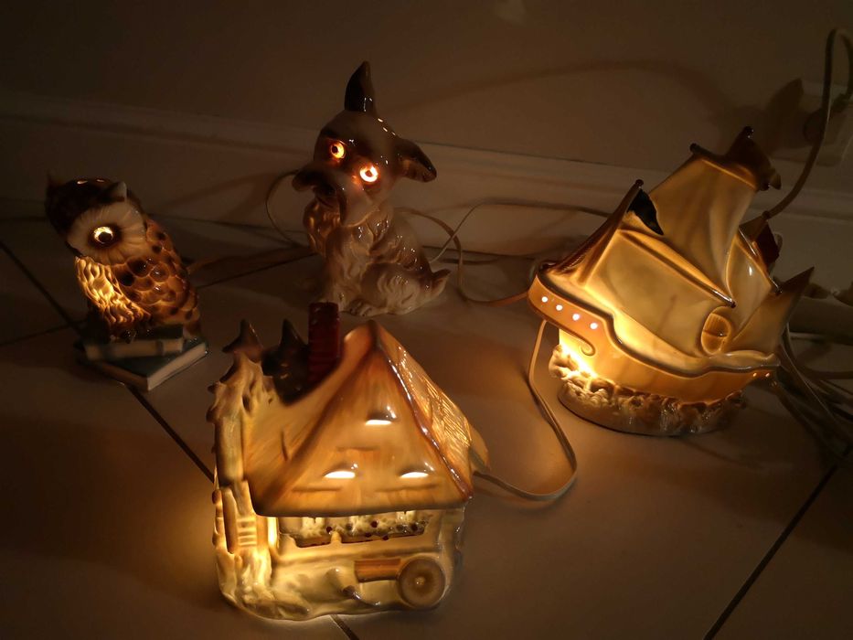 Porcelanowe figurki lampki vintage lata 50-60