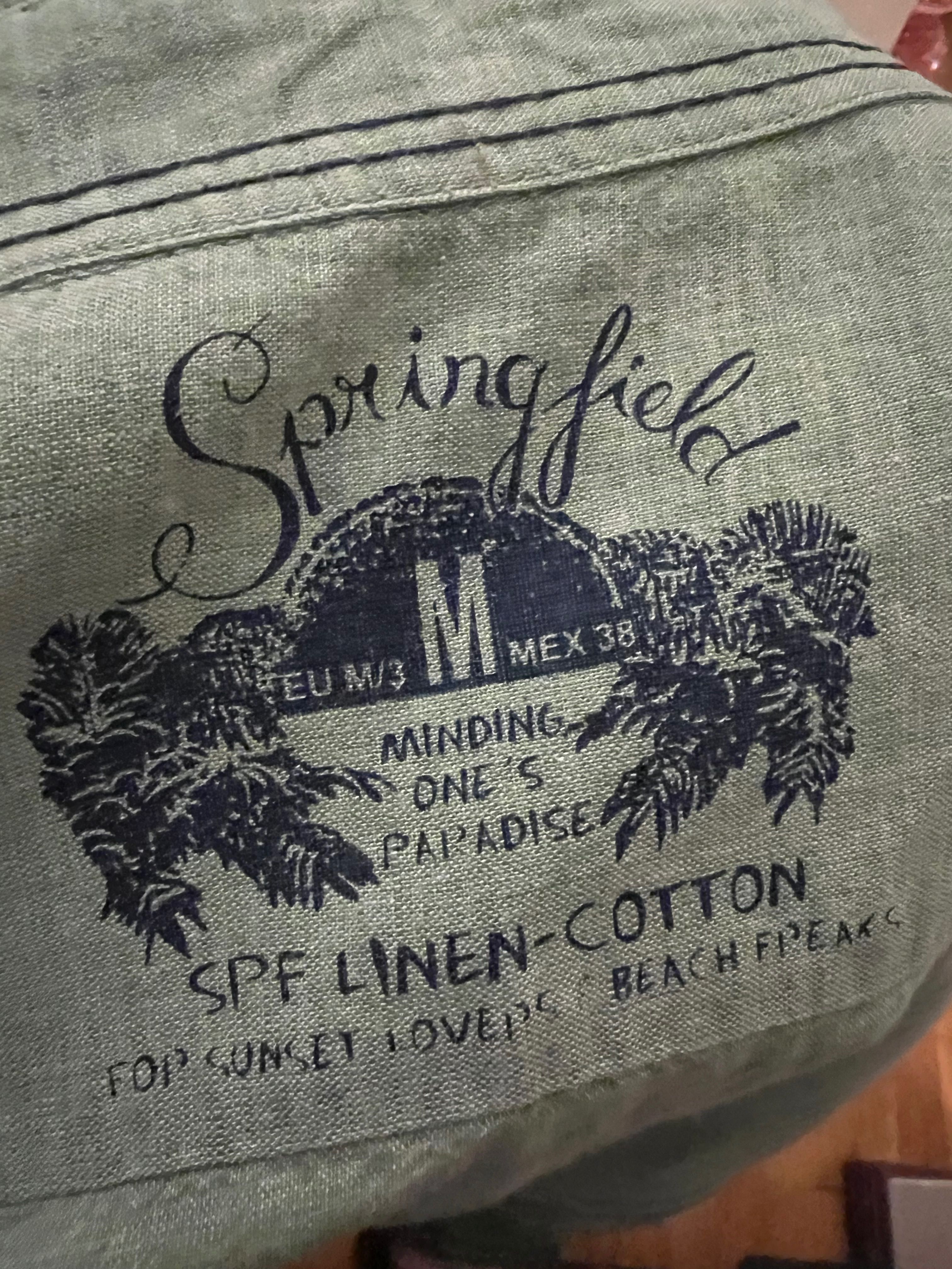 Camisa de homem meia manga, tamanho M da Springfield