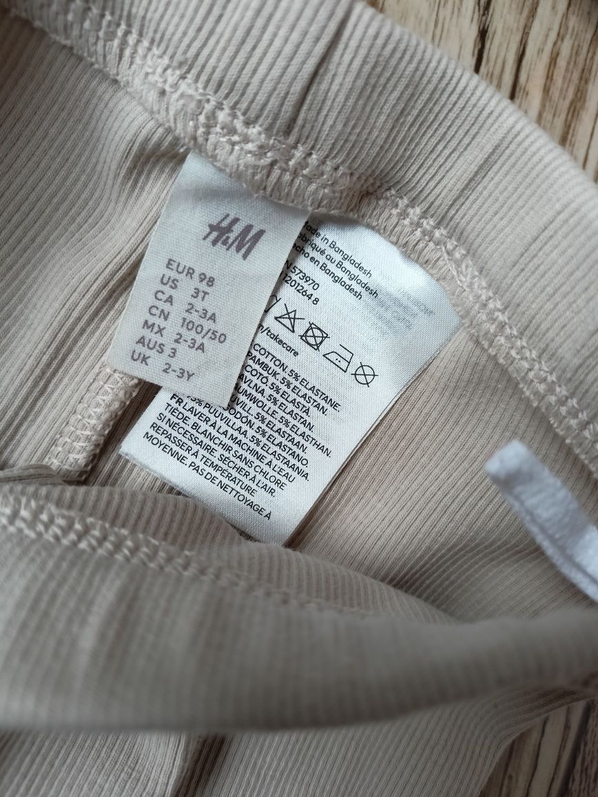 Komplet H&M r.98 prążek legginsy top