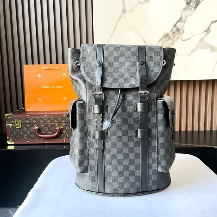 Louis Vuitton Christopher мужской графитовый рюкзак ранец унисекс