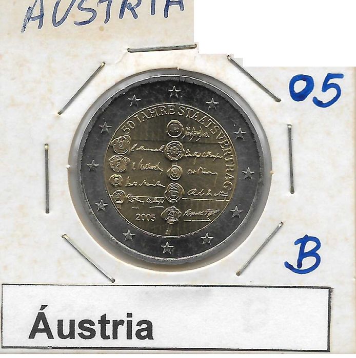 Áustria 2005 - 2 euros comemorativos - sem circular.