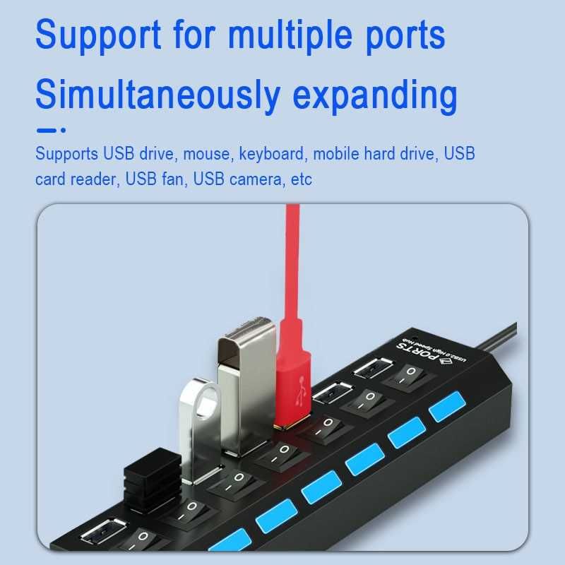 hub usb 7 port z włącznikami