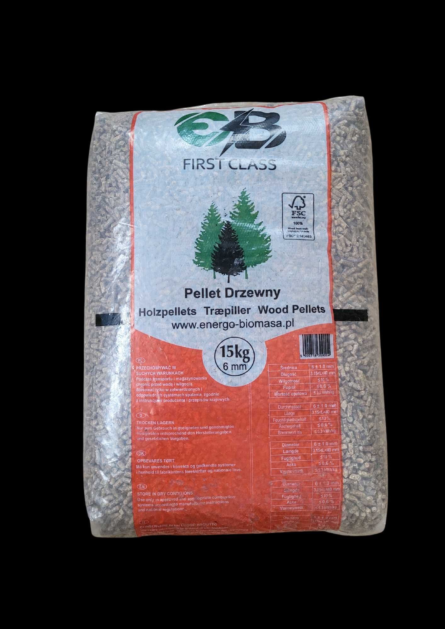 Pellet drzewny Energo-Biomasa EB 6mm dostawa gratis  999zł !