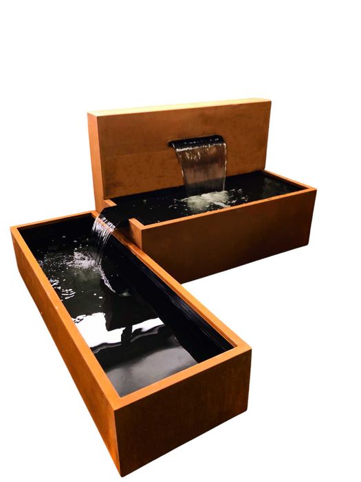 Fontanna Donica Palenisko Obrzeże z stali Corten-Nierdzewna-Malowana