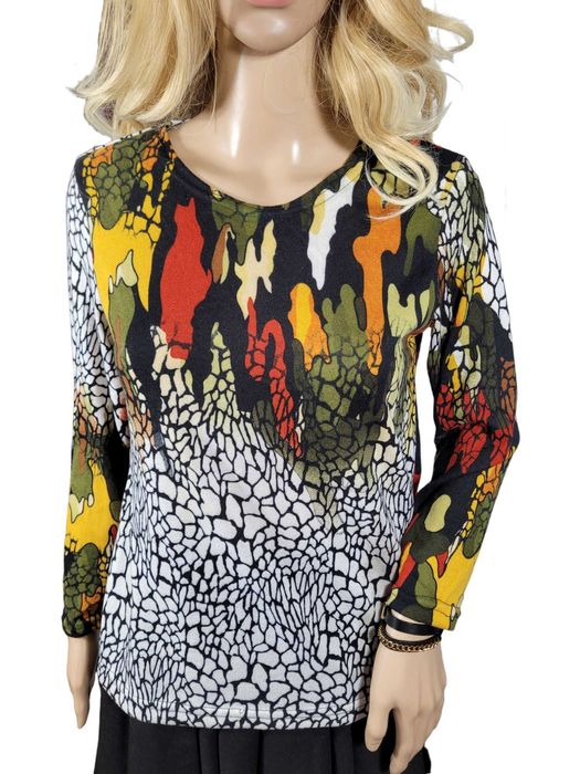 Nowy cienki kolorowy sweter damski sweterek 38,M/40,L oryginalny wzór