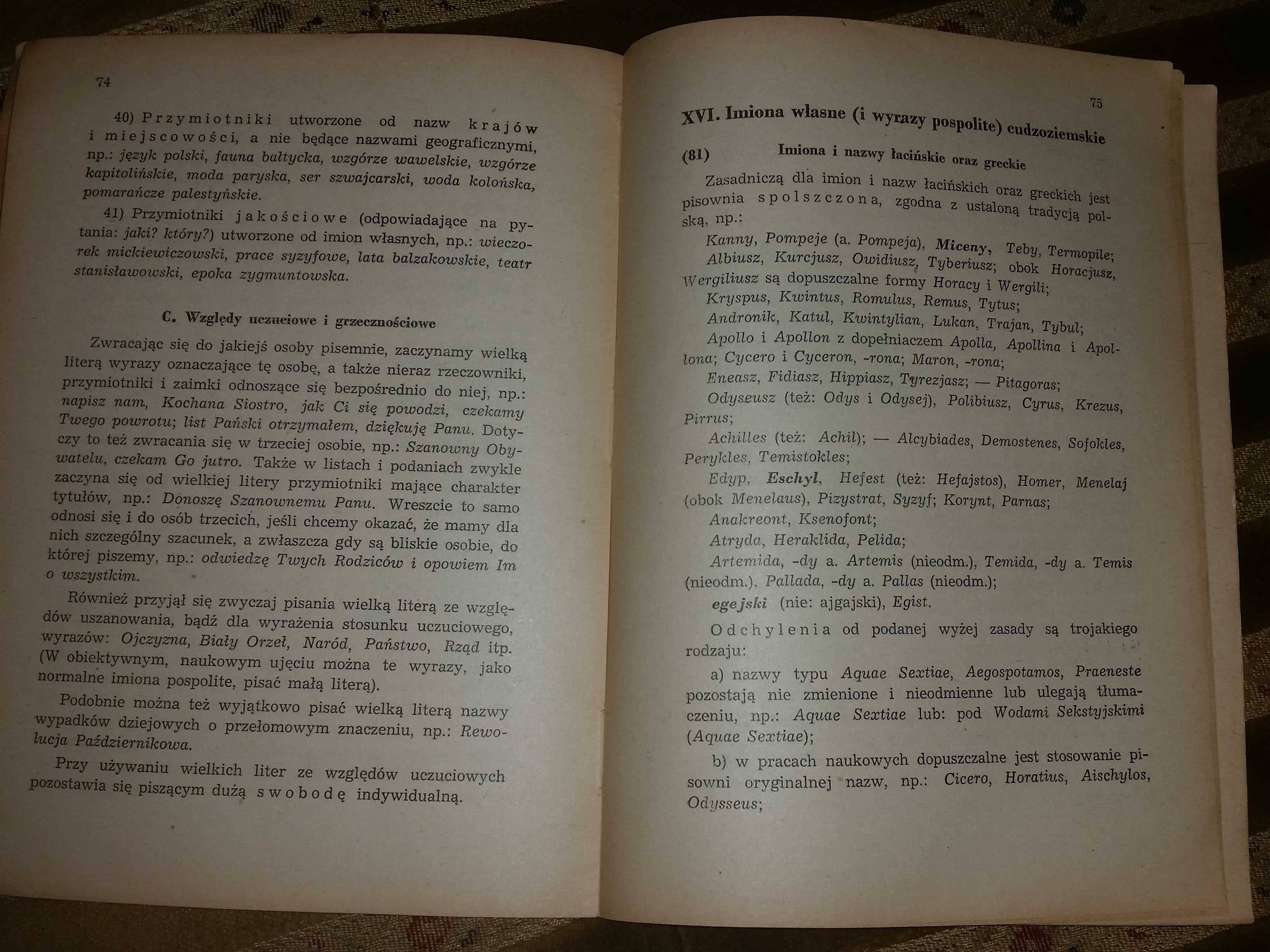 1954 Zasady pisowni polskiej i interpunkcji ze słownikiem ortog