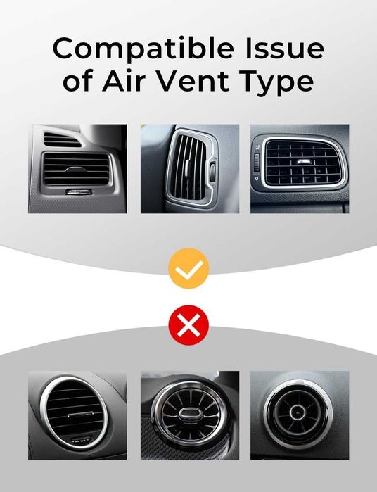 Samochodowy uchwyt na telefon LISEN, kratka, mocny, 6 magnesów, HQ