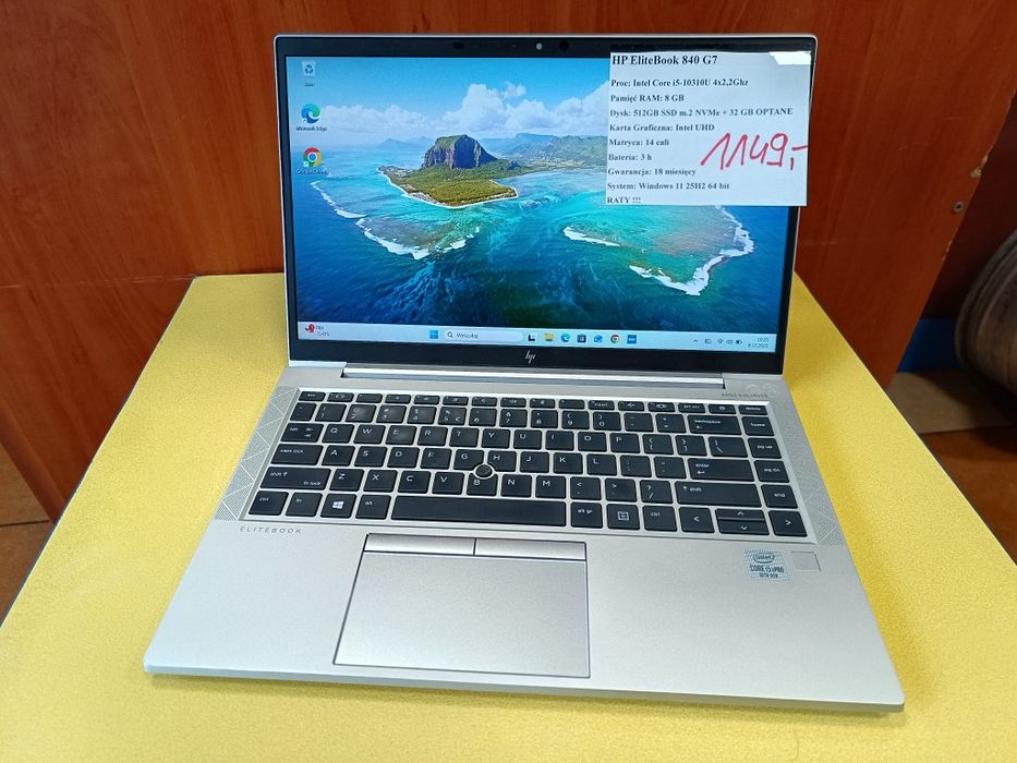 Laptop Biznesowy HP EliteBook 840 G7 / i5-10 th GEN / 8/512 /GWAR 18M