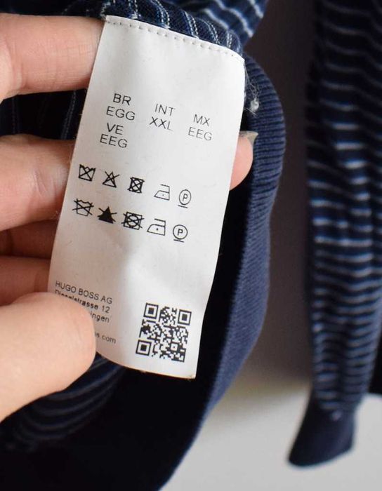 Hugo Boss xxl cienki sweter w paski granatowy