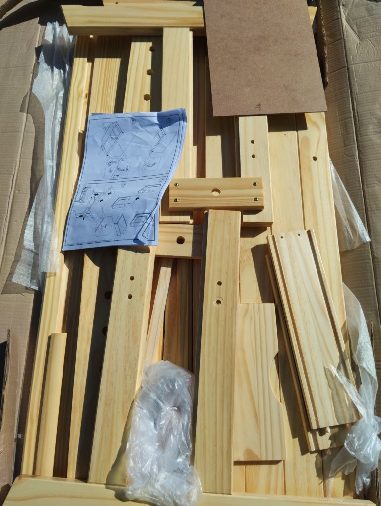 Biurko dziecięce stół roboczy z szufladą lite drewno 109x63-96x55 cm