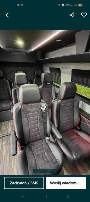 Wynajem busa, bus 9 osobowy, skóra , long, transport, fotele Vip.