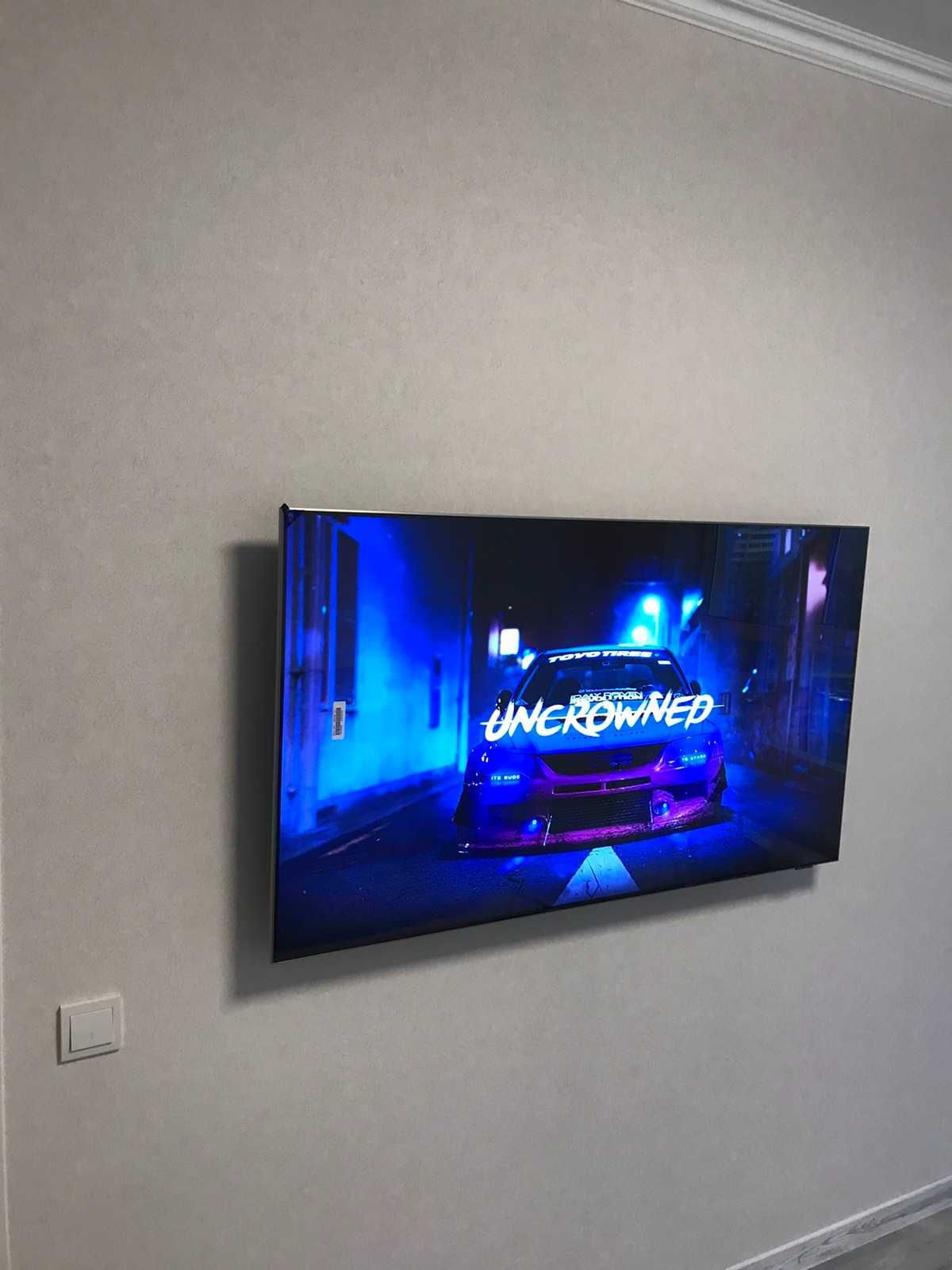 Установка телевізора на стіну Любого Дюйма. Монтаж кронштейна ТВ. Київ