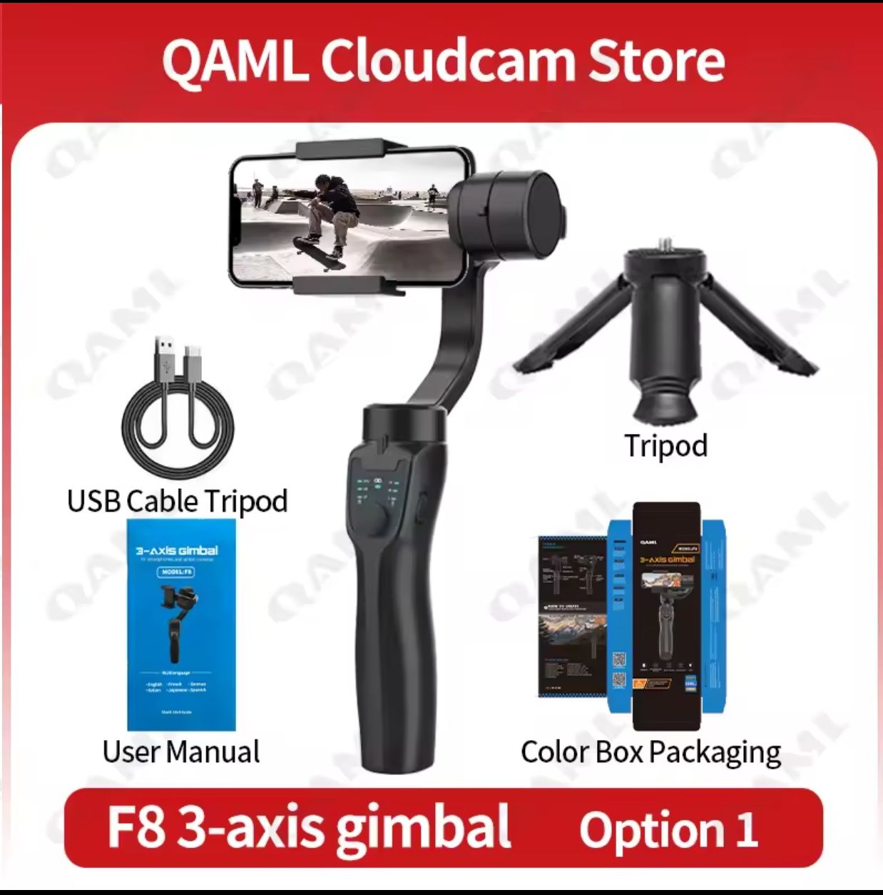 NOWY 3 osiowy gimbal do smartfonów QAML F8