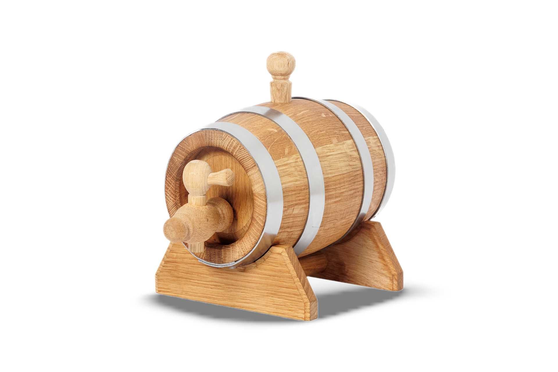 Dębowa beczka 1L na whisky bimber wino nalewki prezent (Atest PZH)