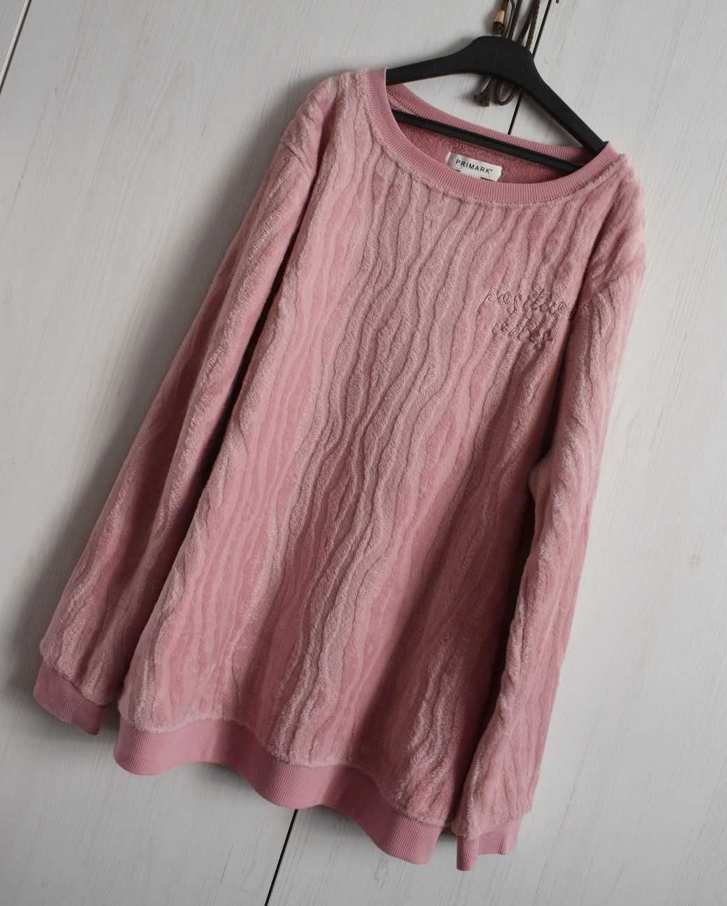 Bluza piżama L XL 40 ciepła pluszowa różowa z polaru zimowa 42 polar