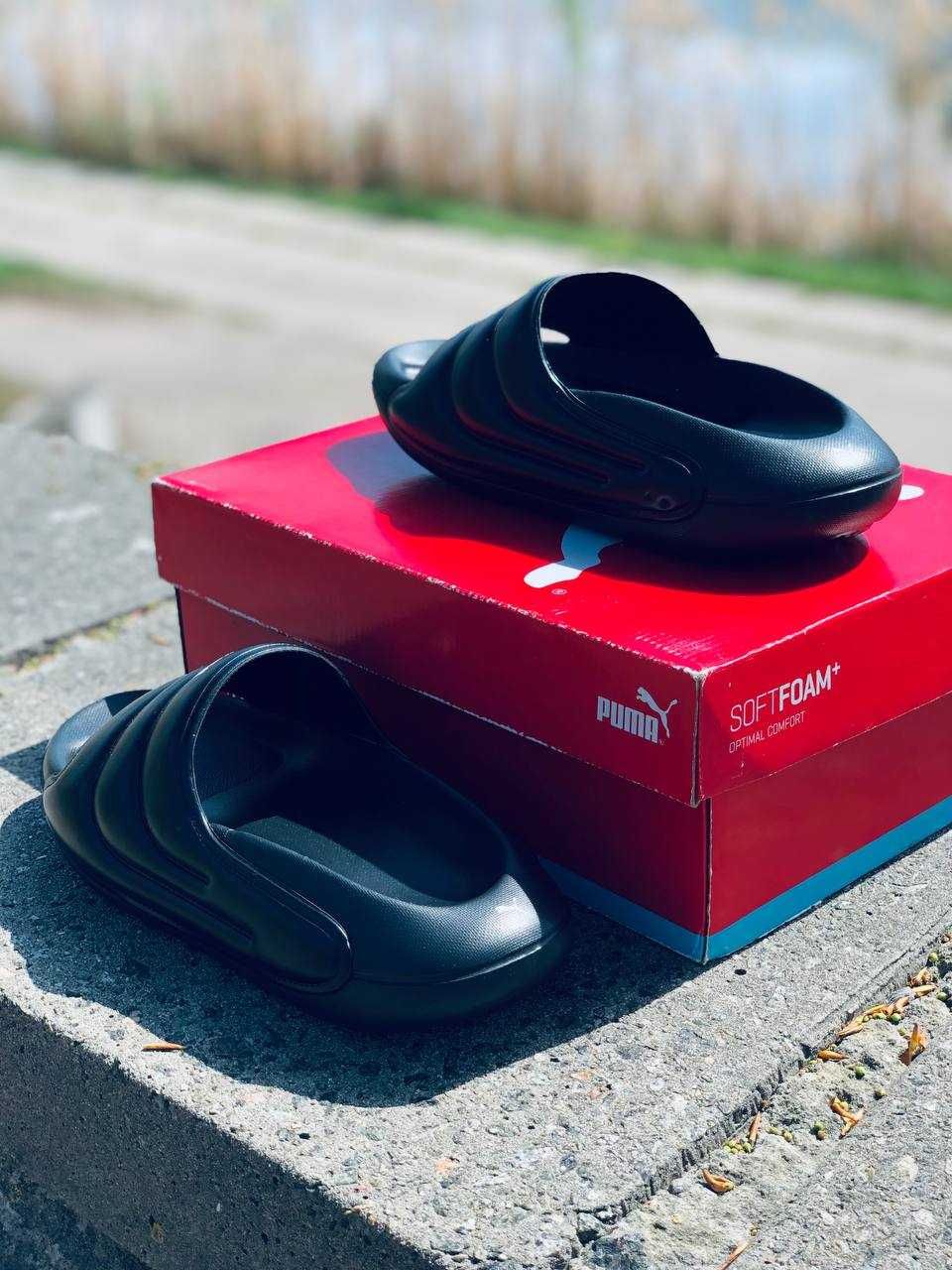 Шлепанцы Puma мужские Dark Black трендовые. Шльопанці Пума Топ сезону!