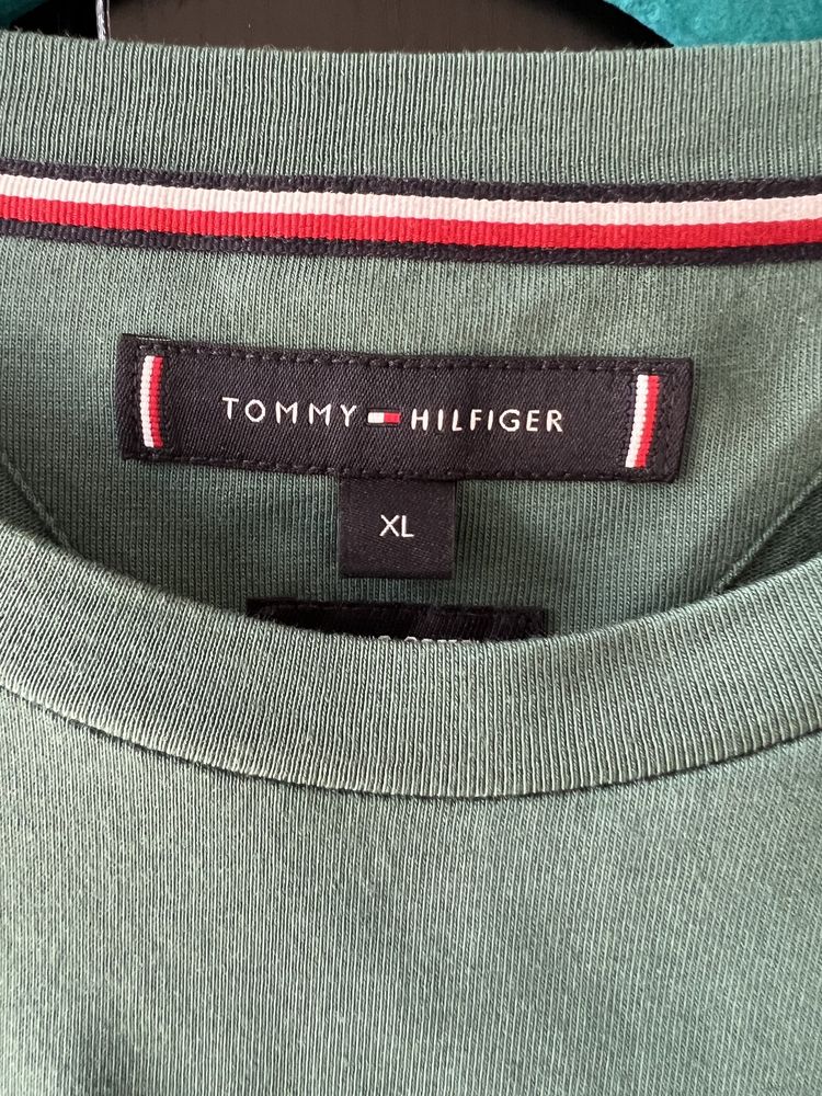 Nowa koszulka t-shirt Tommy Hilfiger butelkowa zieleń xl