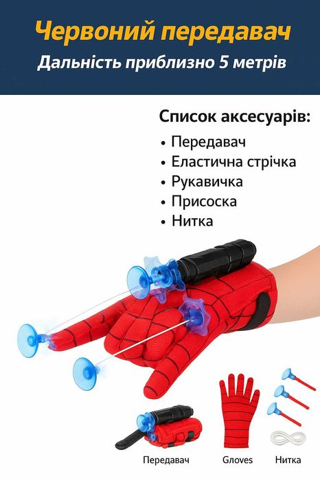 Іграшка «Веб-шутер» у стилі супергероя – рукавиця + ланчер павутиння