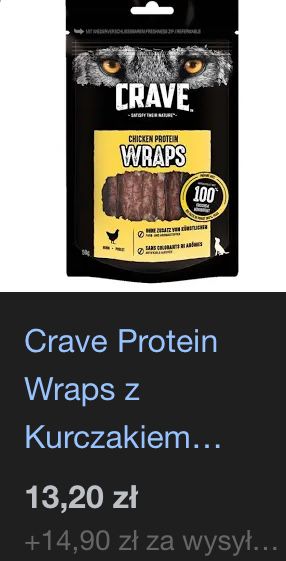 Crave wraps chicken protein dla psa