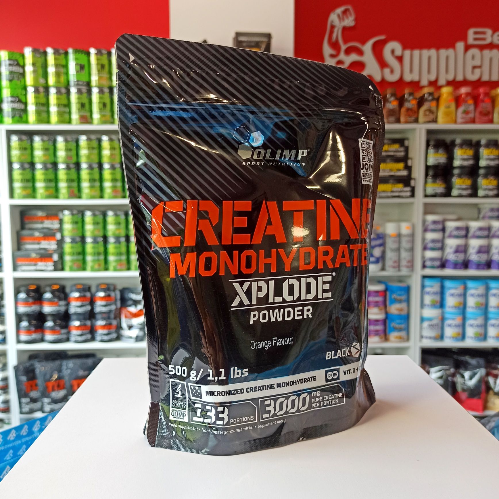 Olimp Creatine Monohydrate Xplode 500g Monohydrat kreatyny pomarańcza