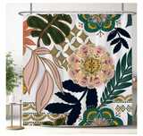 Ttincceer Flower Boho Zestaw zasłon prysznicowych 183x213cm Mid Centur