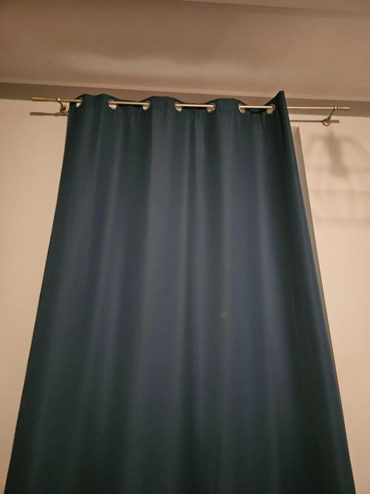 Zasłona 2 sztuki na okno szmaragd morskie 140 x 250 cm przelotki