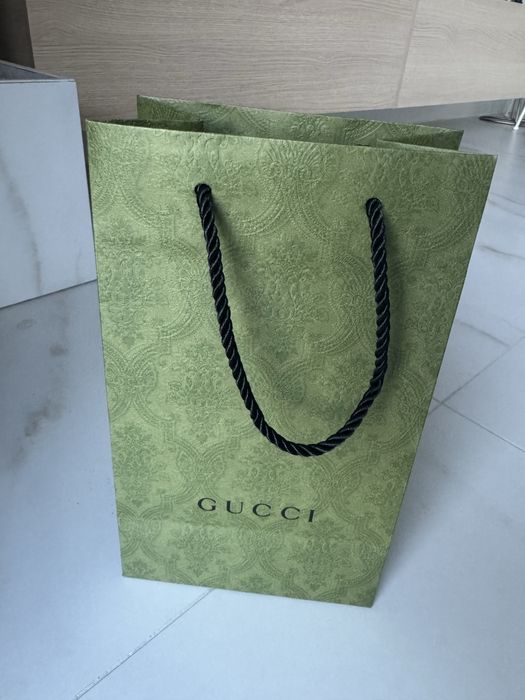 Gucci papierowa torba torebka na prezent żakardowa 28/17 cm Oryginał