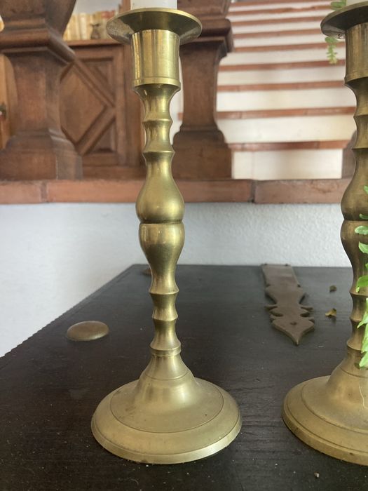 Par de Castiçais em Cobre Antigos