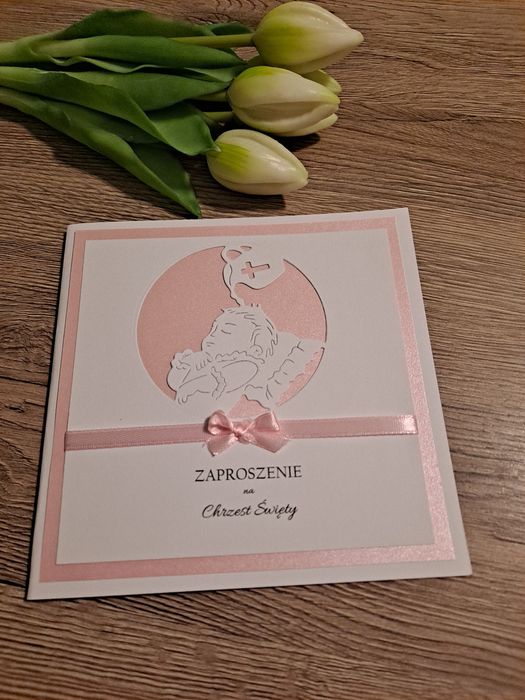 Zaproszenia na Chrzest ręcznie robione