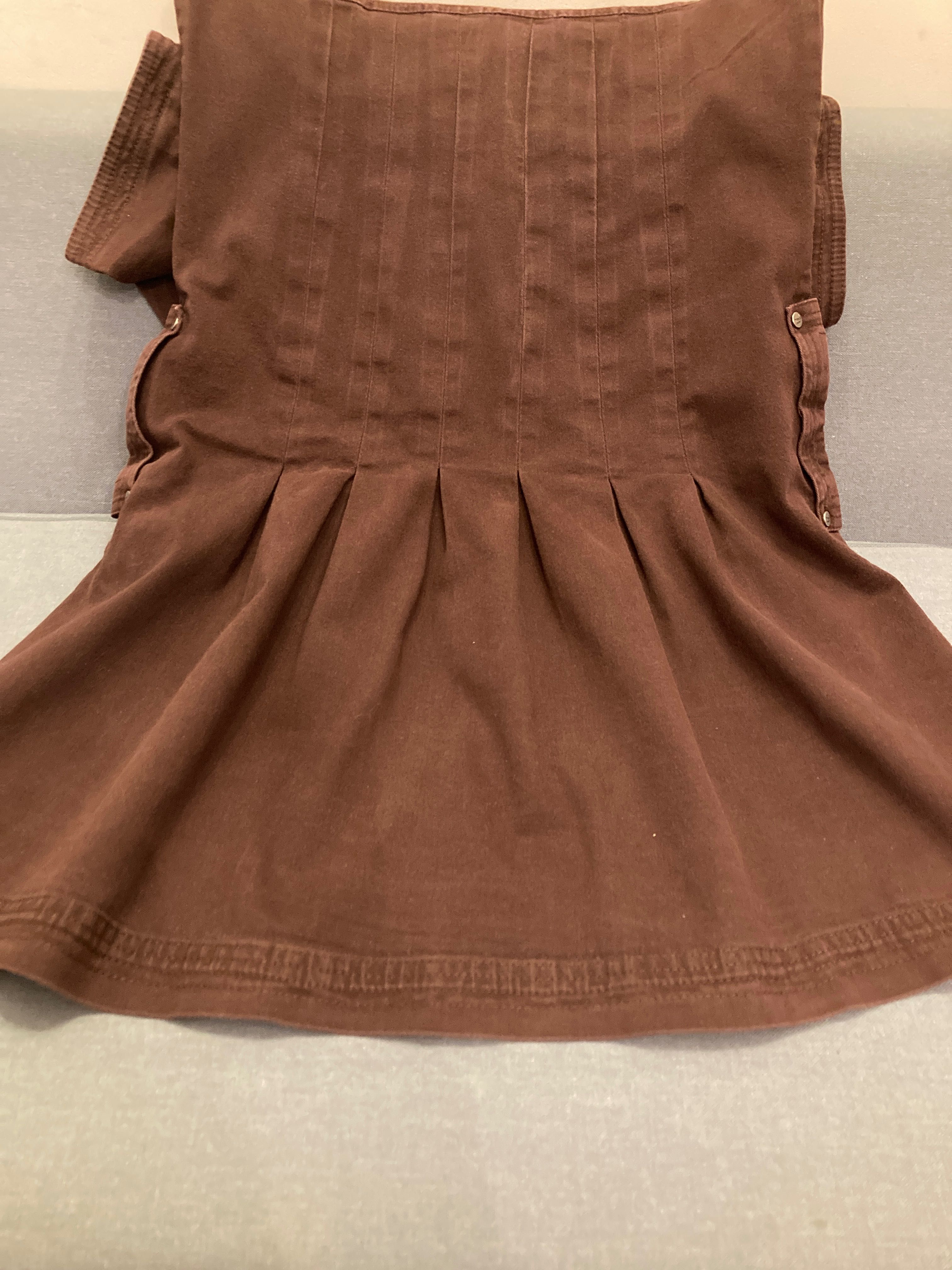 Czekoladowa sukienka MeS 34 z solidnej bawełny