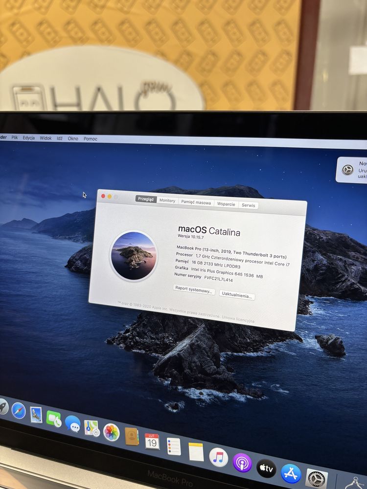 MacBook Pro 13 2019 A2159 i7/16GB/256SSD Halogsm Piotrkowska 19