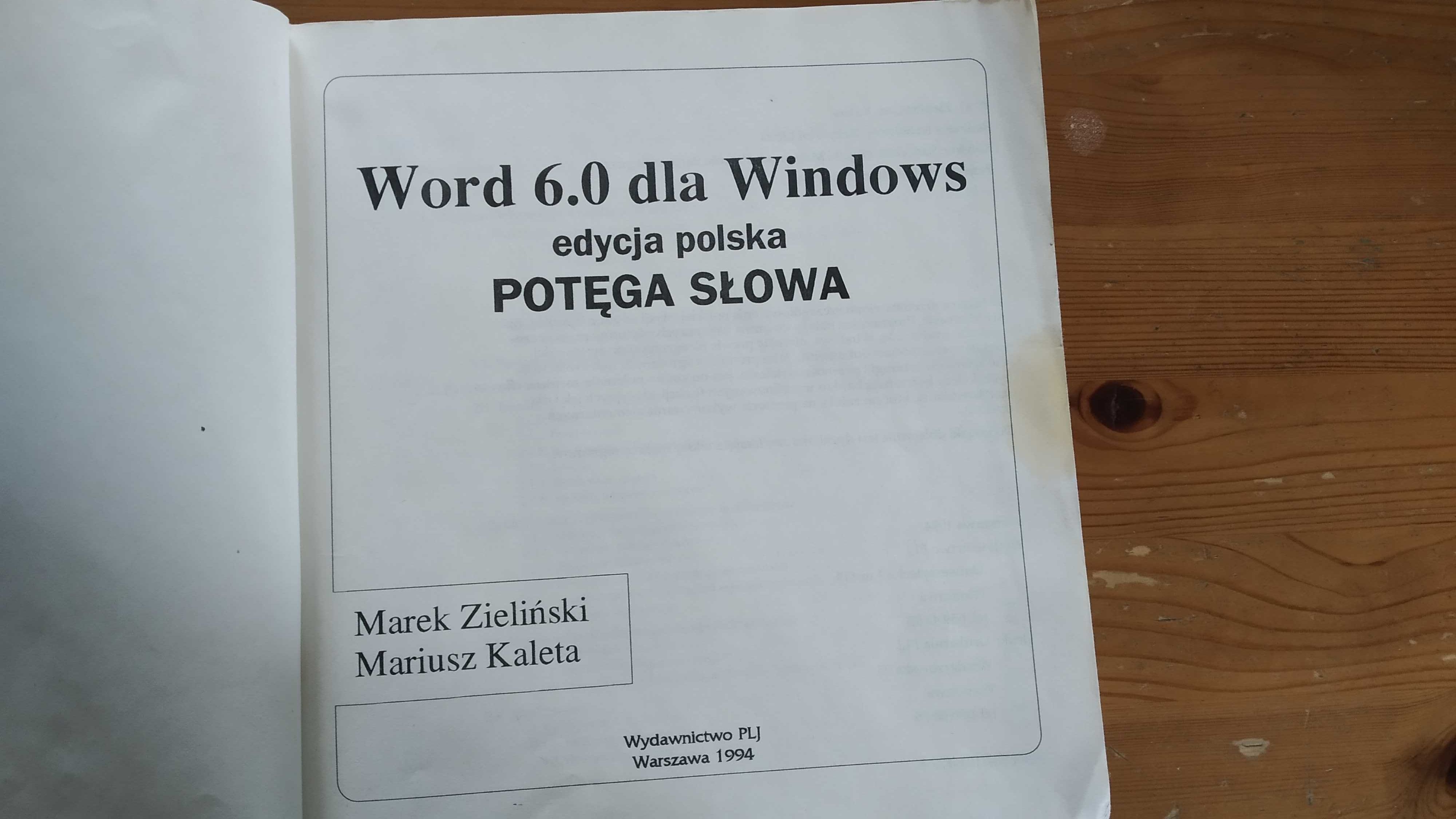 Word 6.0 dla Windows Potęga Słowa