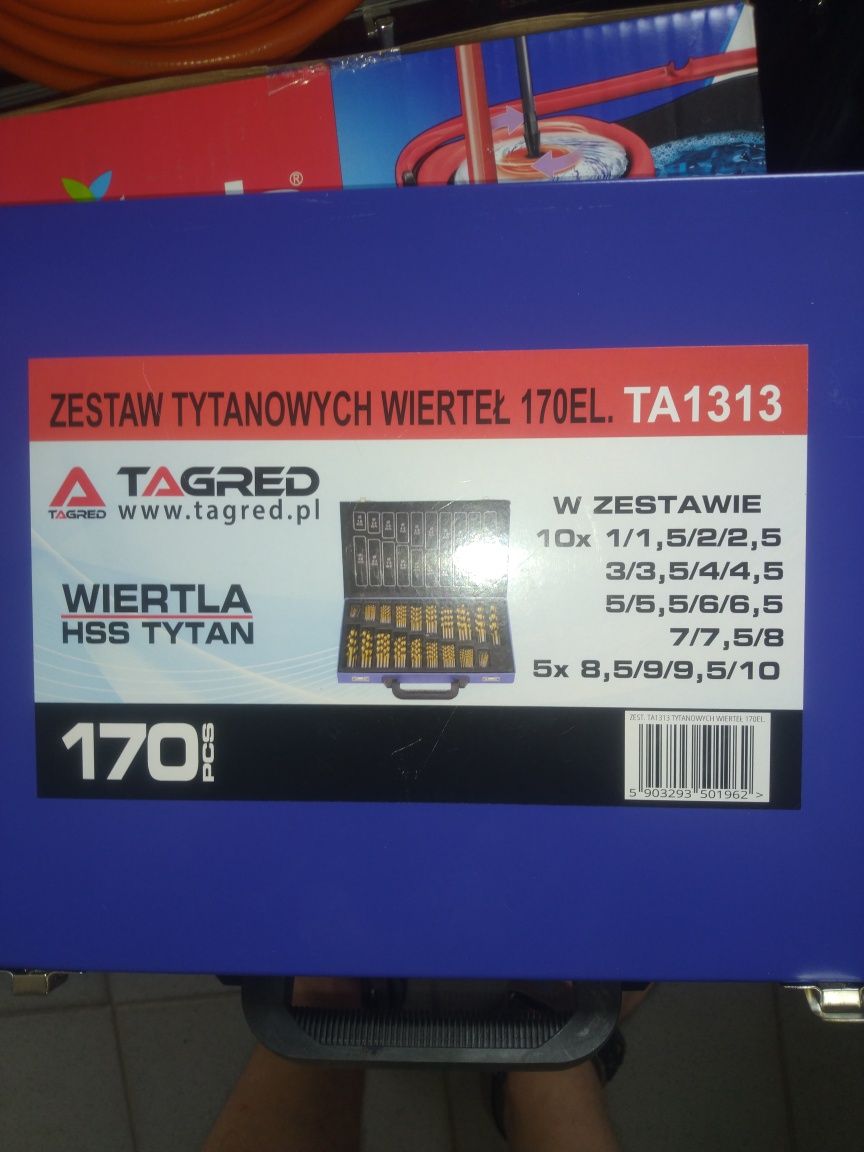 Титанові свердла, свердла HSS-TIN, TAGRED TA1313 набір 170 шт.