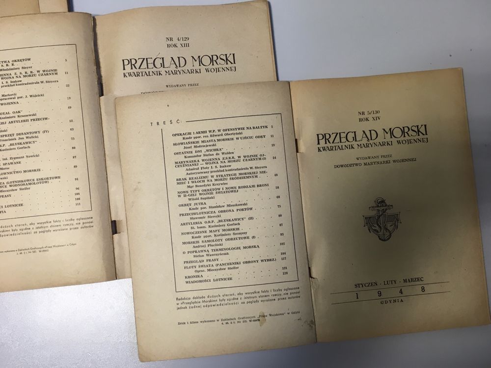 Przegląd morski - kwartalnik marynarki wojennej, wyd. 3,4,5 lata 47-48