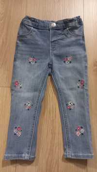 Dżinsy jeansy HM rozm.86 w kwiatki