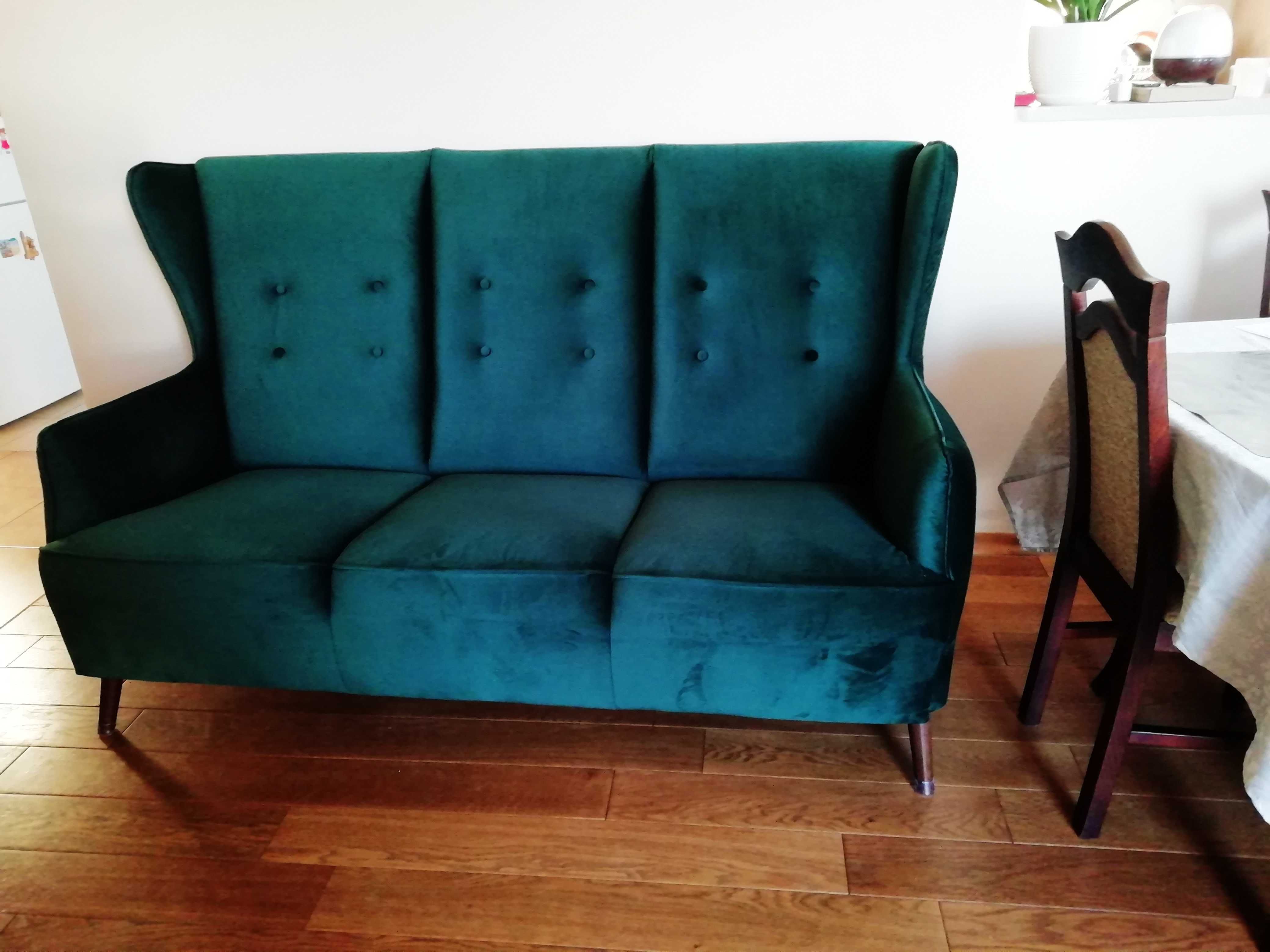 Sofa fotel loft styl skandynawski zieleń