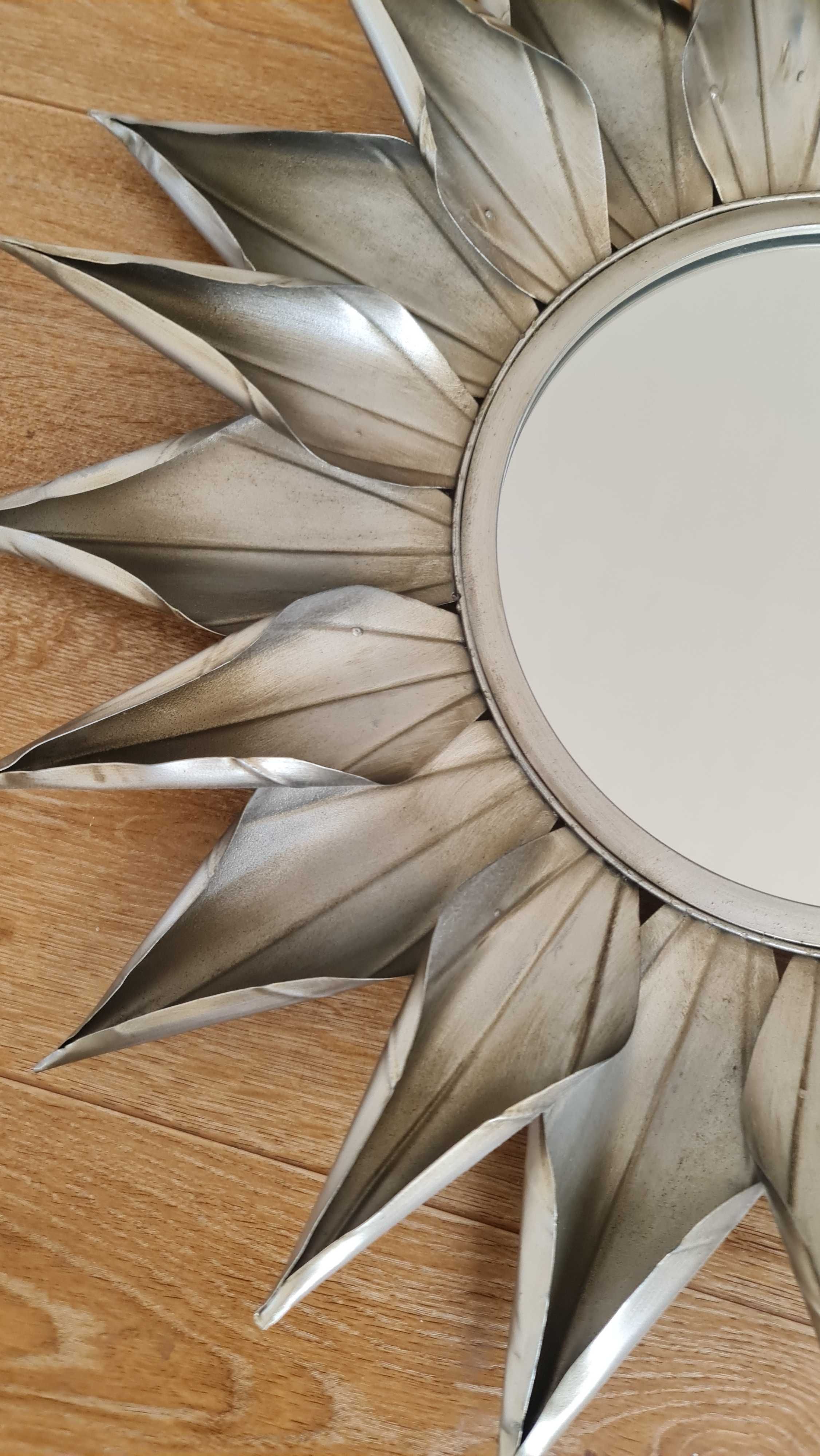 Lustro słonce, 72cm, srebrne. Sunburst Mirror