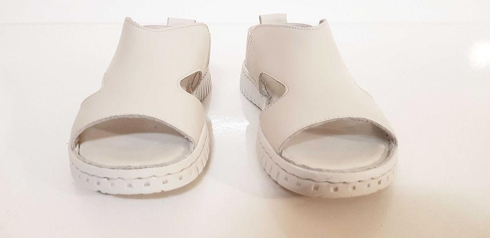 Sandały damskie Manitu skóra, białe, komfort rozmiar 36,37,38,39,40