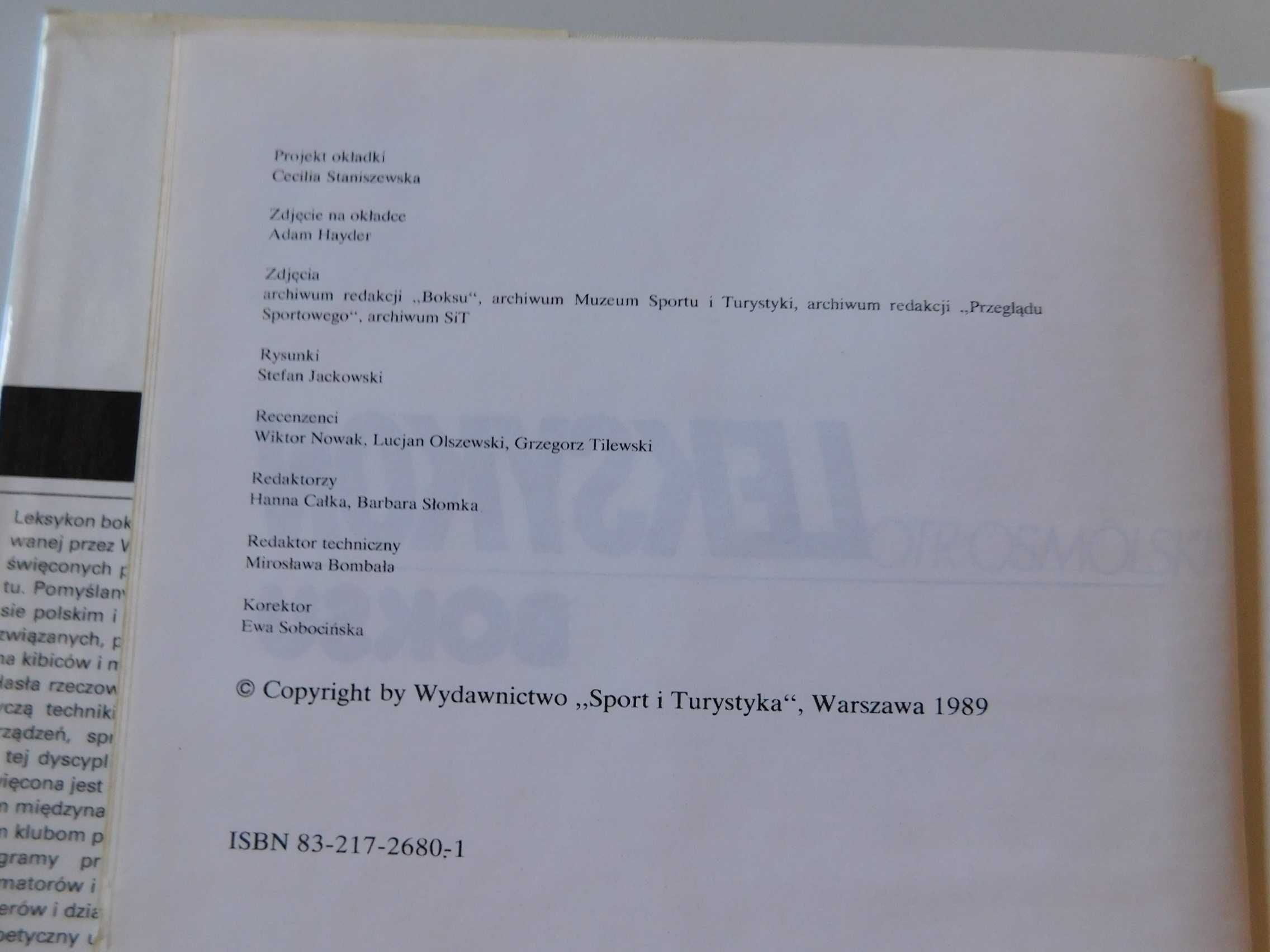 Książka Leksykon boksu Piotr Osmólski 1989