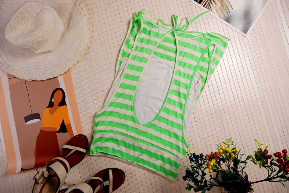 Футболка майка Италия яркая с полоску необычная хлопковая S M