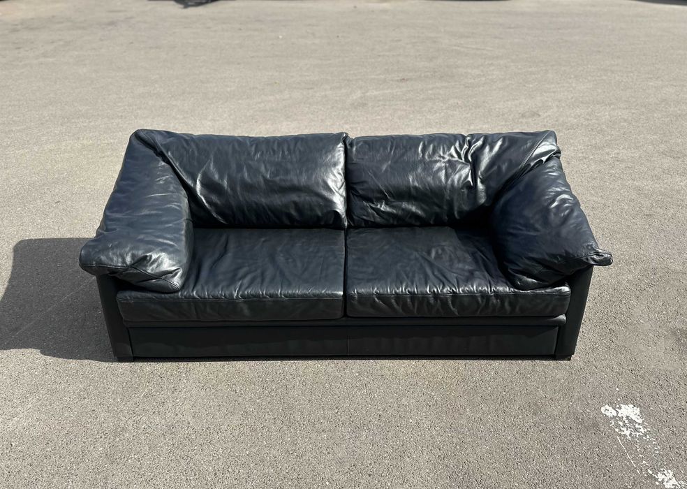 Чорний шкіряний диван-трійка/шкіряні дивани/меблі з Європи/COMFORTLIFE