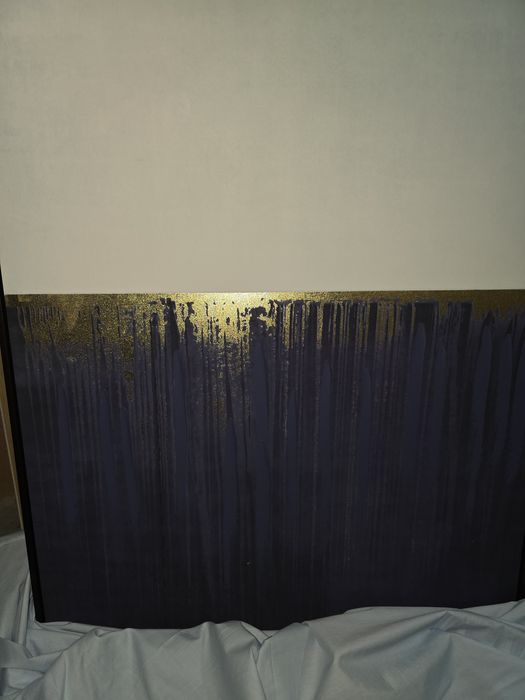 Quadro azul e branco de parede