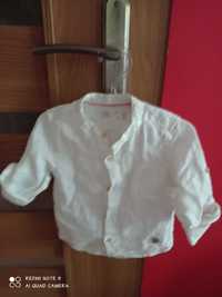 Koszula biała lniana niemowlęca