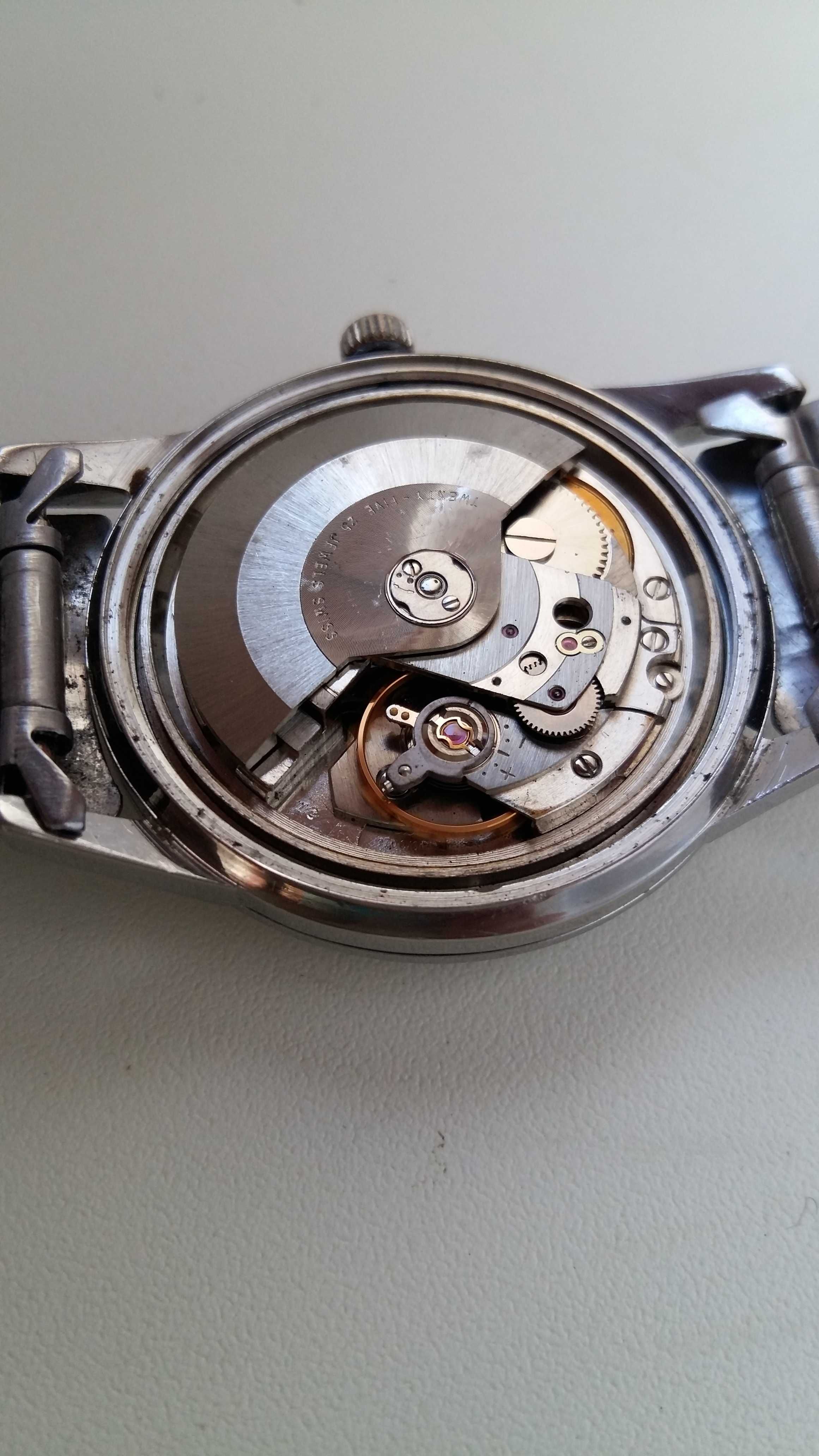 Zegarek AERO-MATIC Watch Swiss 25 jewels stal nie srebro.