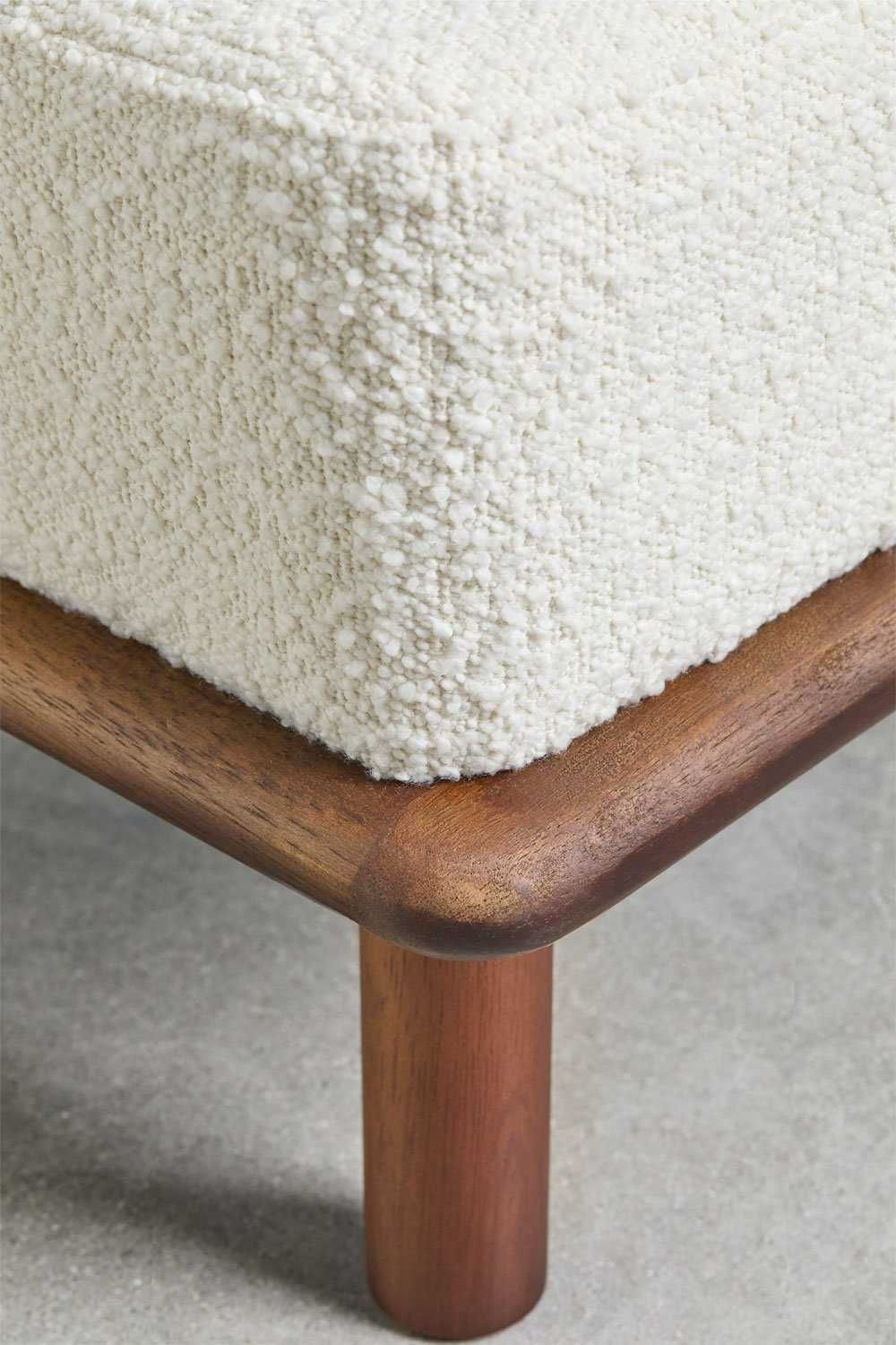 Banco banqueta NOVA madeira e tecido Veral Bouclé