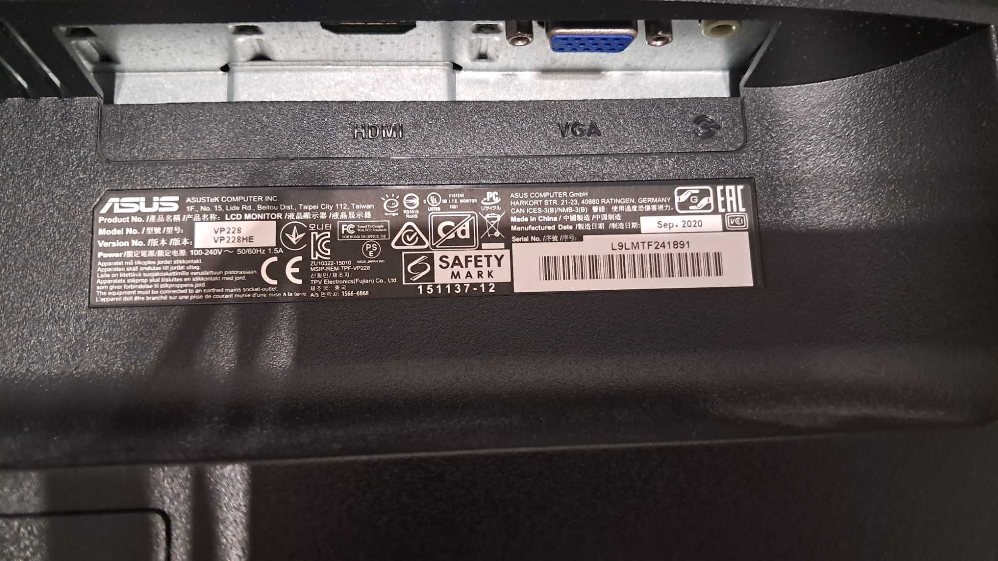 Monitor Asus VP228HE