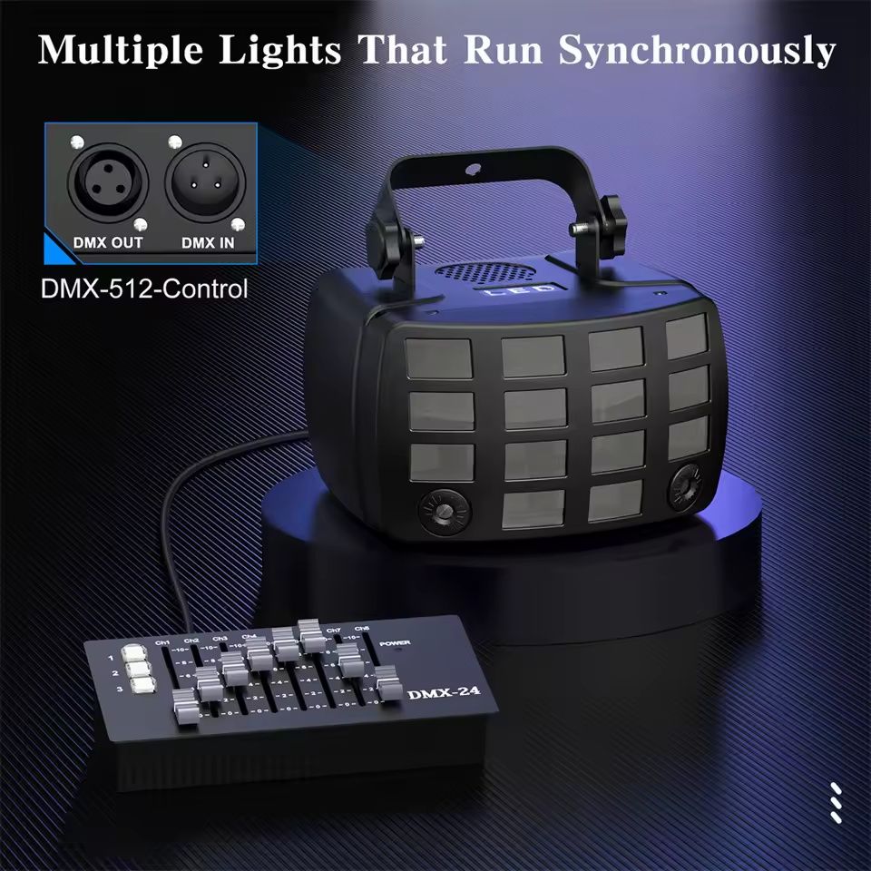 DayFlicker-Mini Butterfly Laser Light com controle remoto, Controle DM