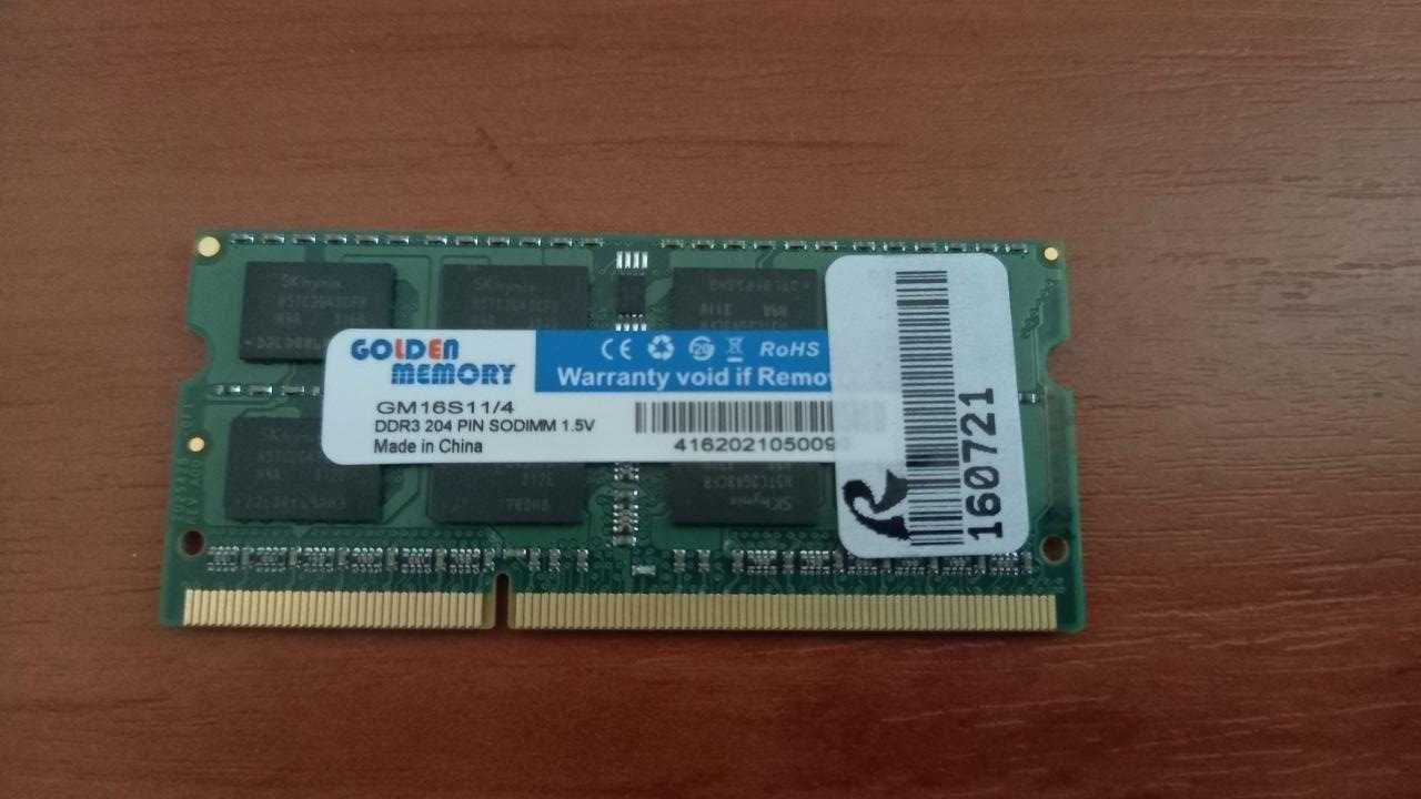 Оперативна памʼять SODIMM DDR3 4GB 1600 MHZ GOLDEN MEMORY (GM16S11/4)